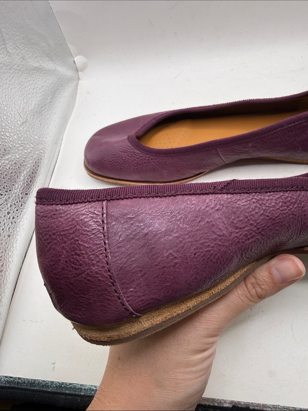 Kork Ease Purple Leather Ballet Flats Shoes Slip On Womens Size 8.5 M - Picture 13 of 16